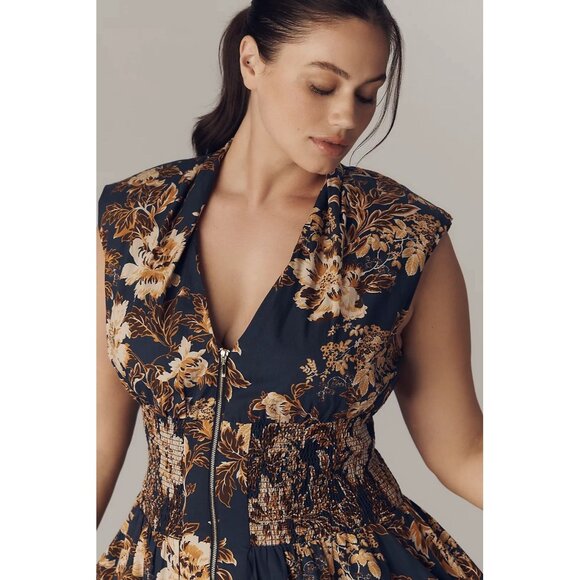 NWT Size 1X - Anthropologie The Tommie Cotton Zip-Front Midi Dress (NWT US$ 178) - Picture 1 of 16